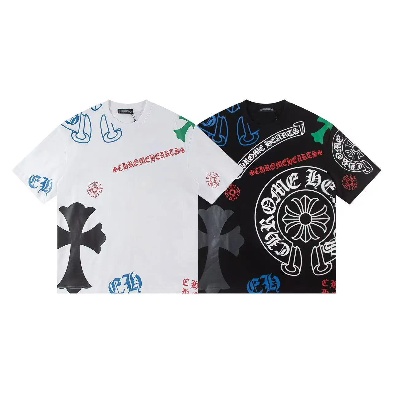 🅿️160 Style: 2025 new Croix Heart short-sleeved T-shirt Material: High version 300g double yarn combed cotton Size: S～XL Color: Black Style number: Z007